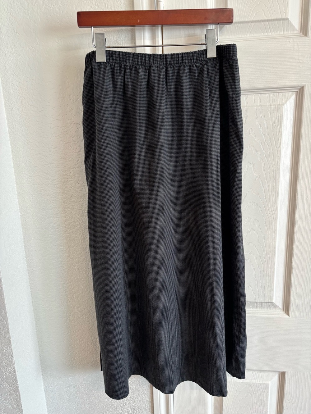 Eileen Fisher Metor Full Length Gingham Grey Skirt Size S - Picture 2 of 4